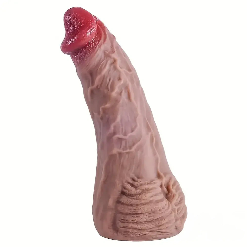 8.8in Real Looking Silicone Flexible Dildo For Women Couples Stimulation