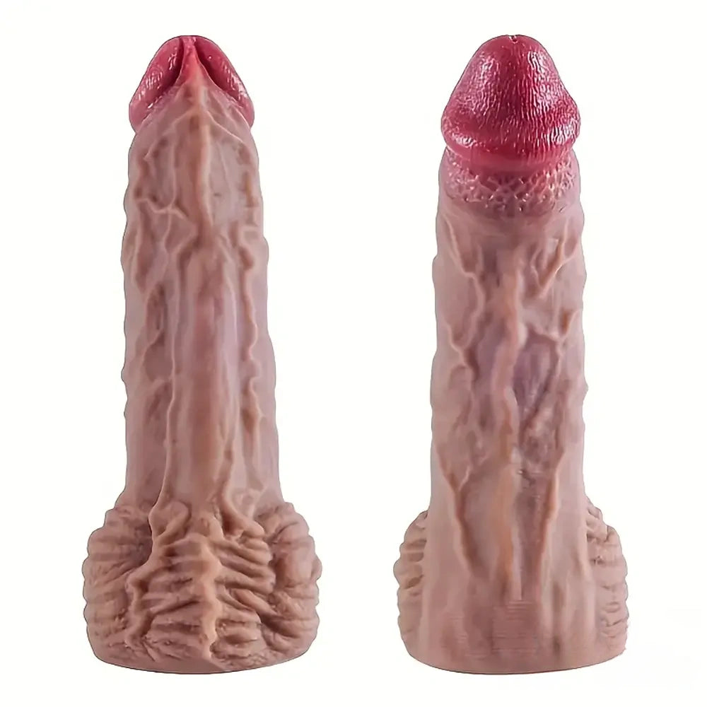 8.8in Real Looking Silicone Flexible Dildo For Women Couples Stimulation