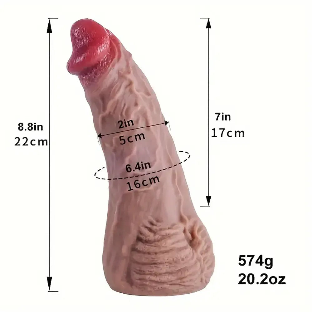 8.8in Real Looking Silicone Flexible Dildo For Women Couples Stimulation