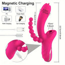 8.8in Sucking Vibrating Dual Penetration Auto Big Dildo With Anal Beads