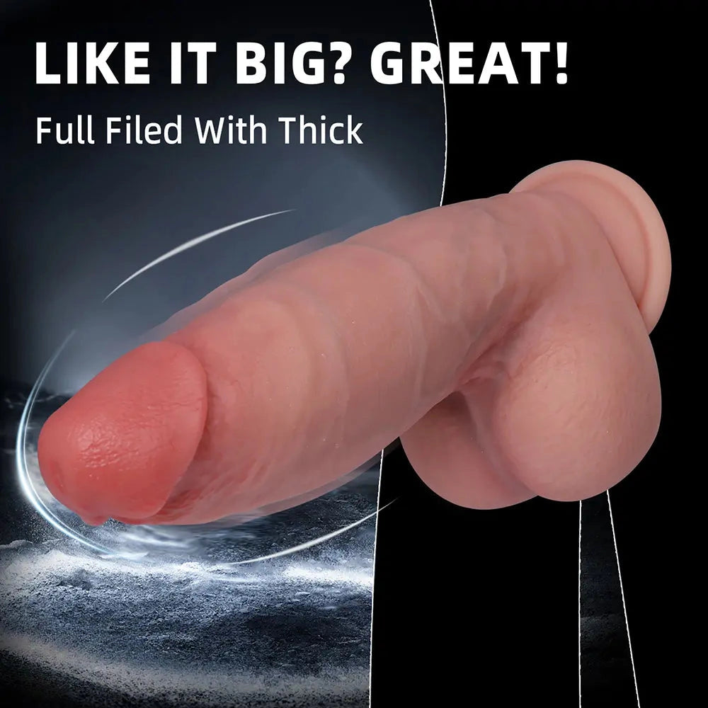 8.96in Silicone Soft Real Thick Dildo Big Adult Penis Sex Toy For Women