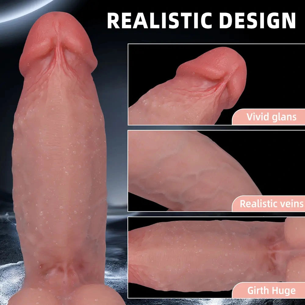 8.96in Silicone Soft Real Thick Dildo Big Adult Penis Sex Toy For Women