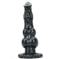 8.97in Dog Knot Black PVC Hands-Free Dildo For G-Spot Stimulation