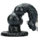 8.97in Dog Knot Black PVC Hands-Free Dildo For G-Spot Stimulation