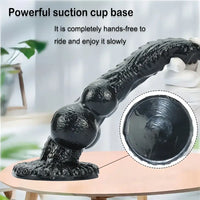 8.97in Dog Knot Black PVC Hands-Free Dildo For G-Spot Stimulation