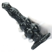 8.97in Dog Knot Black PVC Hands-Free Dildo For G-Spot Stimulation