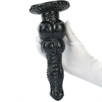 8.97in Dog Knot Black PVC Hands-Free Dildo For G-Spot Stimulation