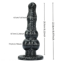 8.97in Dog Knot Black PVC Hands-Free Dildo For G-Spot Stimulation