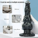 8.97in Dog Knot Black PVC Hands-Free Dildo For G-Spot Stimulation