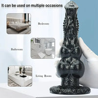 8.97in Dog Knot Black PVC Hands-Free Dildo For G-Spot Stimulation