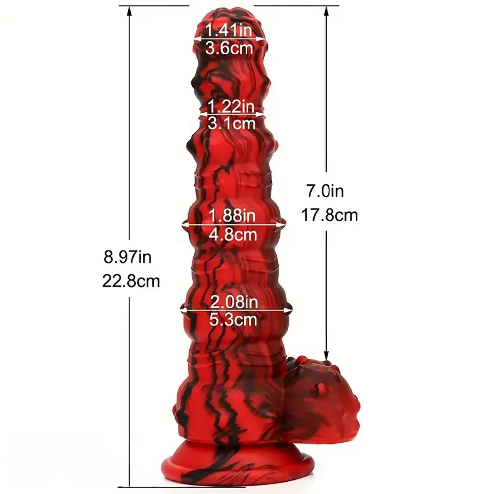 8.97in Monster Spiked Silicone Soft Big Dildo For G-Spot Stimulation