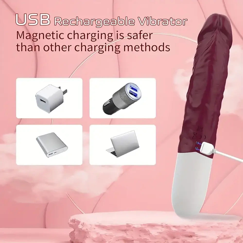 8.97in Premium Silicone Vibrating Realistic Female Dildo Vibrator