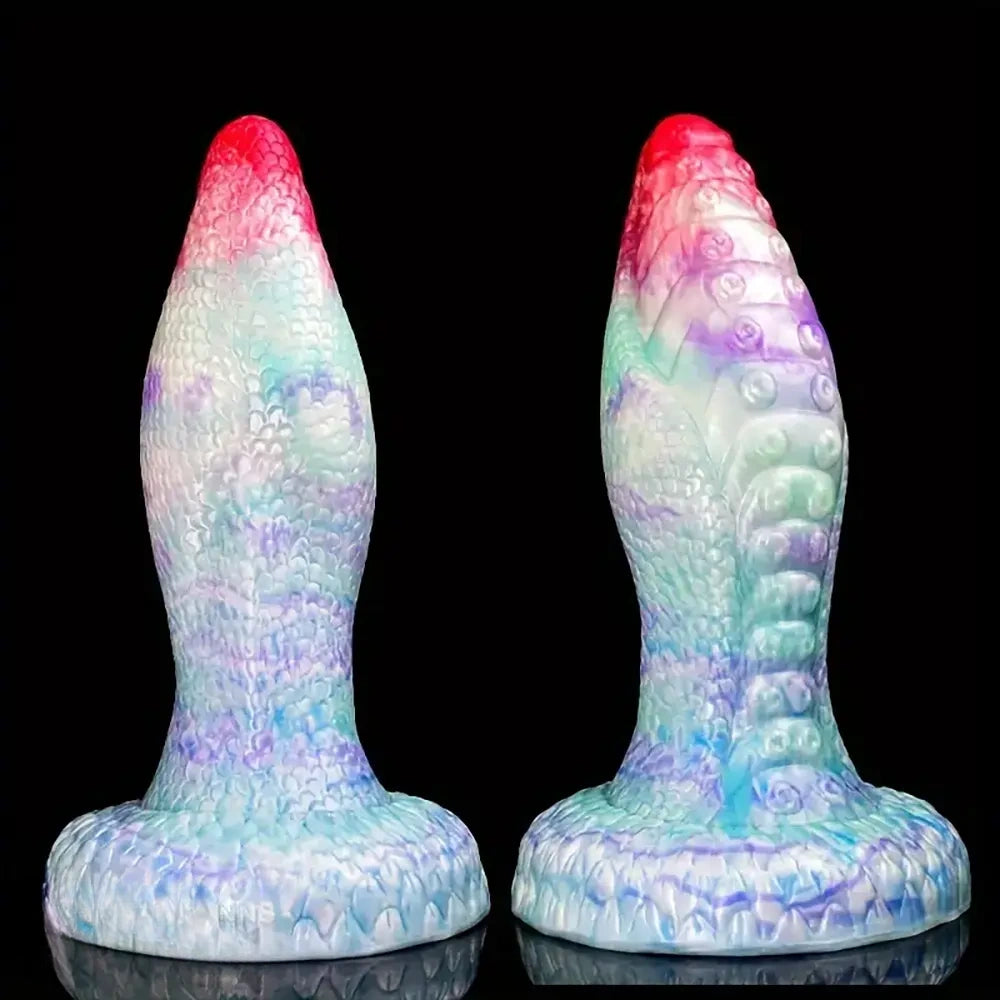 8.98in Dragon Octopus Tentacle Liquid Silicone Soft Big Fat Dildo