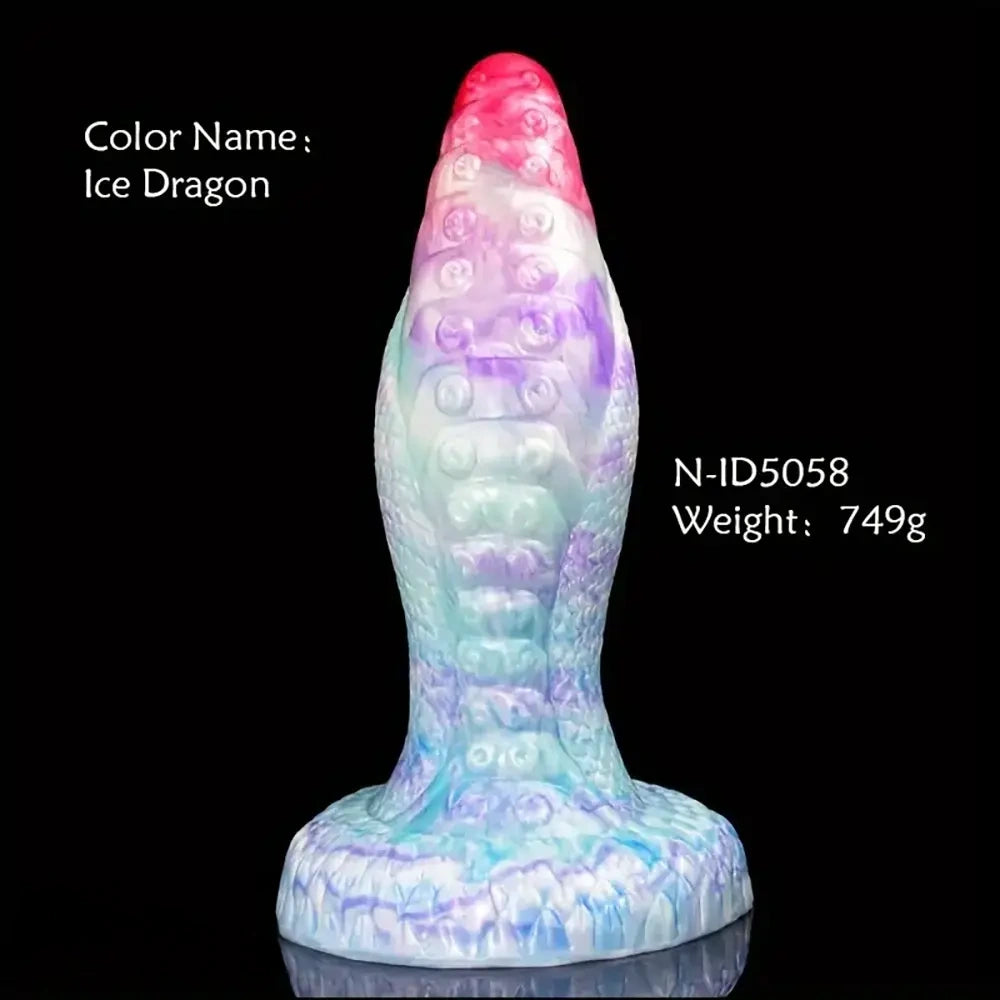 8.98in Dragon Octopus Tentacle Liquid Silicone Soft Big Fat Dildo