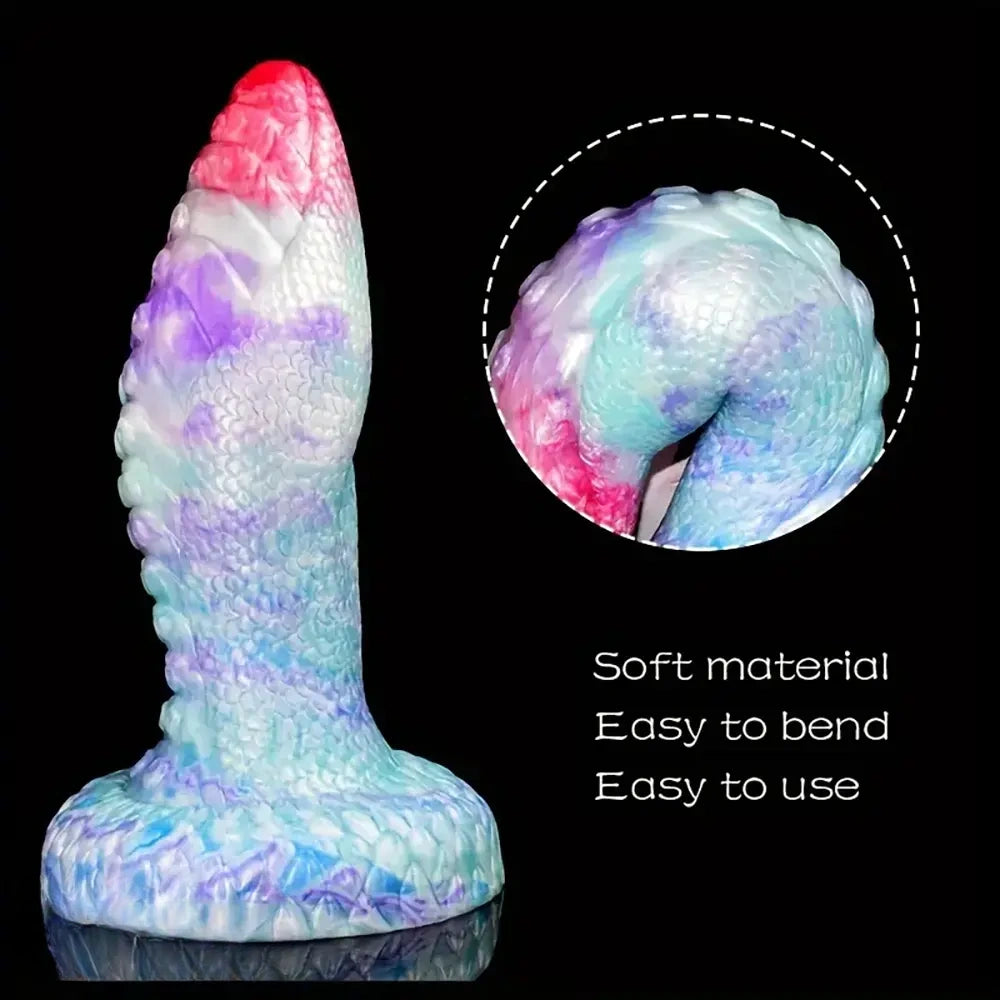 8.98in Dragon Octopus Tentacle Liquid Silicone Soft Big Fat Dildo