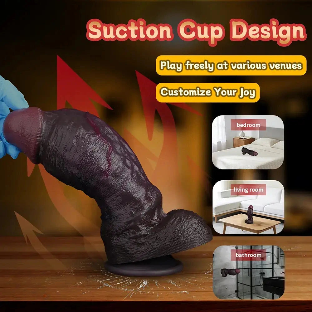 8.98in Real Feel Dual Density Silicone Soft Real Dildo Hands-Free Design