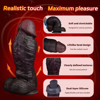 8.98in Real Feel Dual Density Silicone Soft Real Dildo Hands-Free Design