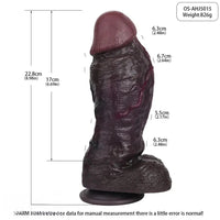 8.98in Real Feel Dual Density Silicone Soft Real Dildo Hands-Free Design