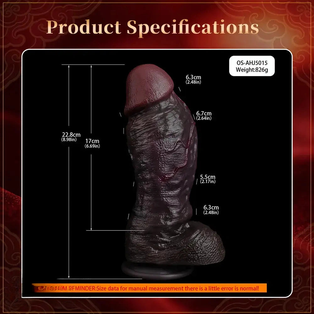 8.98in Real Feel Dual Density Silicone Soft Real Dildo Hands-Free Design