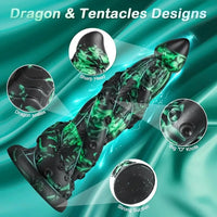 8.9in Dragon Tentacle Monster 2 Big O Design Silicone Soft Dildo For Clit