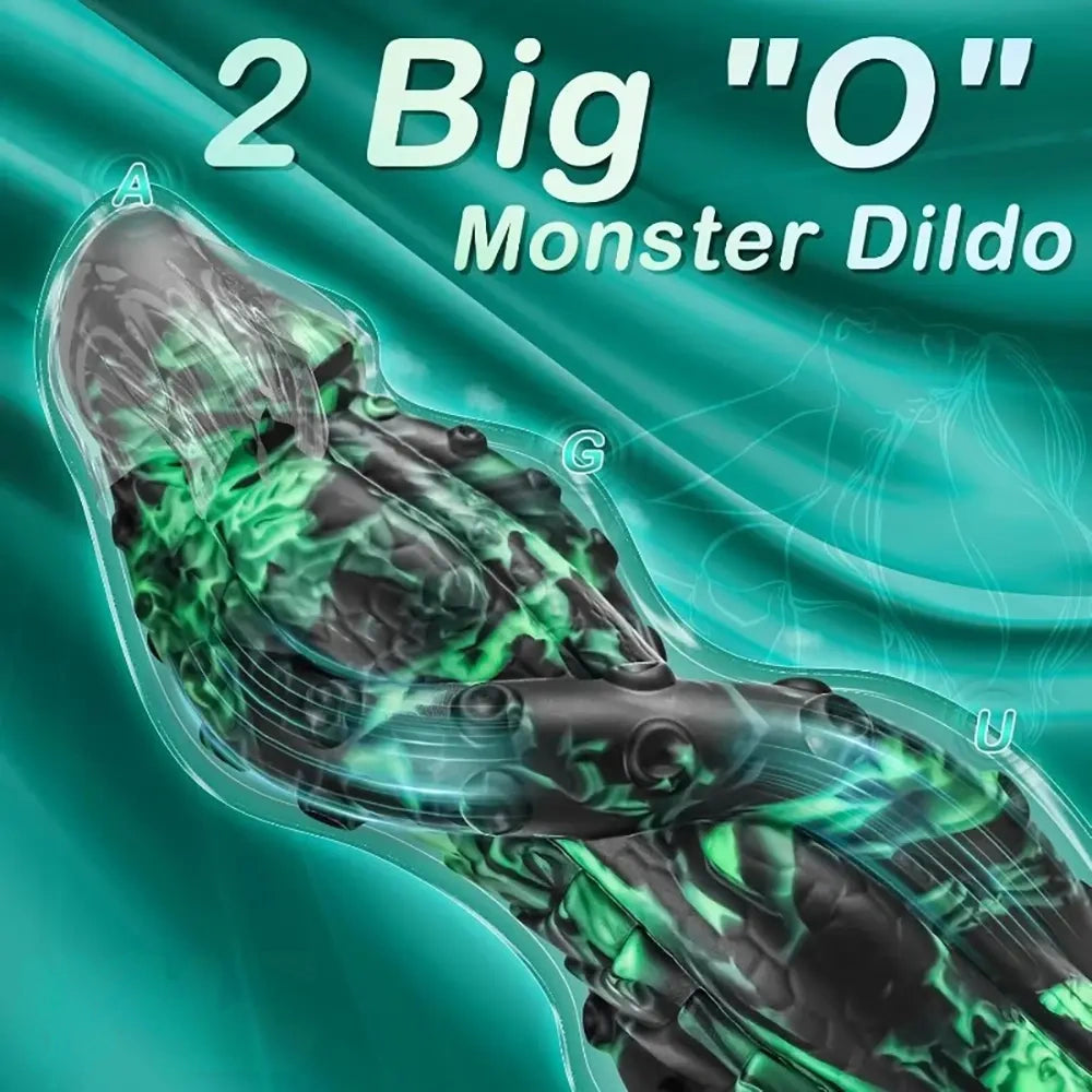 8.9in Dragon Tentacle Monster 2 Big O Design Silicone Soft Dildo For Clit