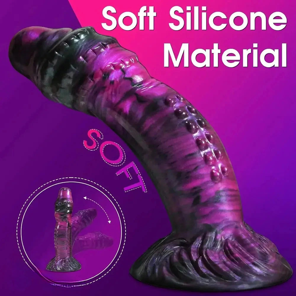 8.9in Fantasy Spiked Silicone Soft Monster Dildo For Women Men Sex Orgasm