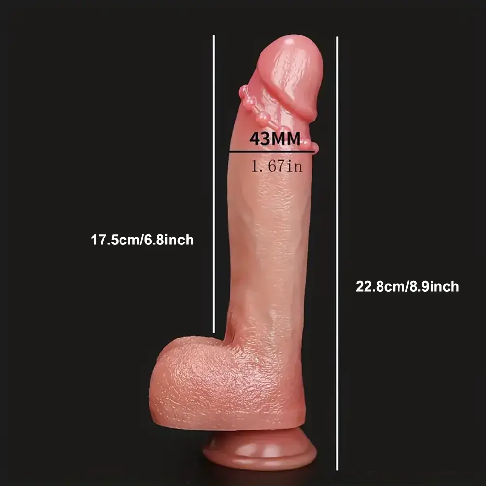 8.9in Realistic Large Silicone Soft Anal Dildo For G-Spot Stimulation