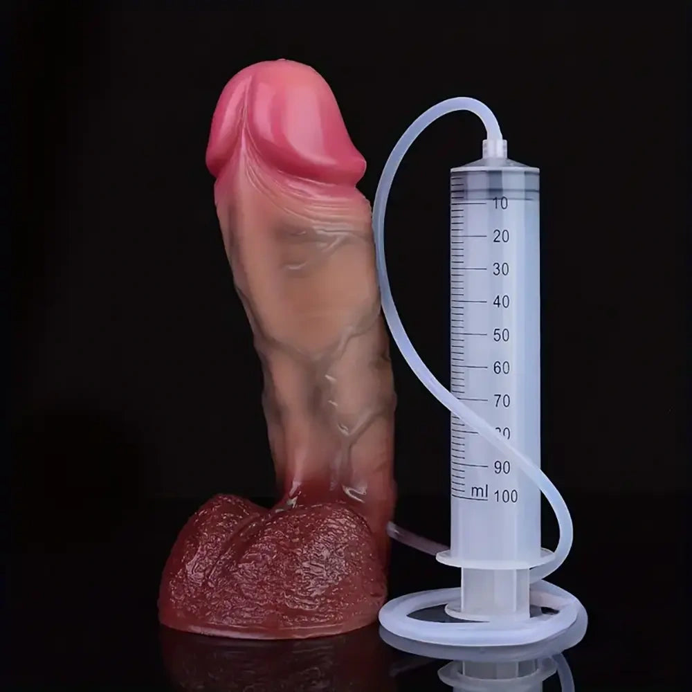 8.9in Soft Big Real Squirting Silicone G Spot Skin-Feel Texture Dildo