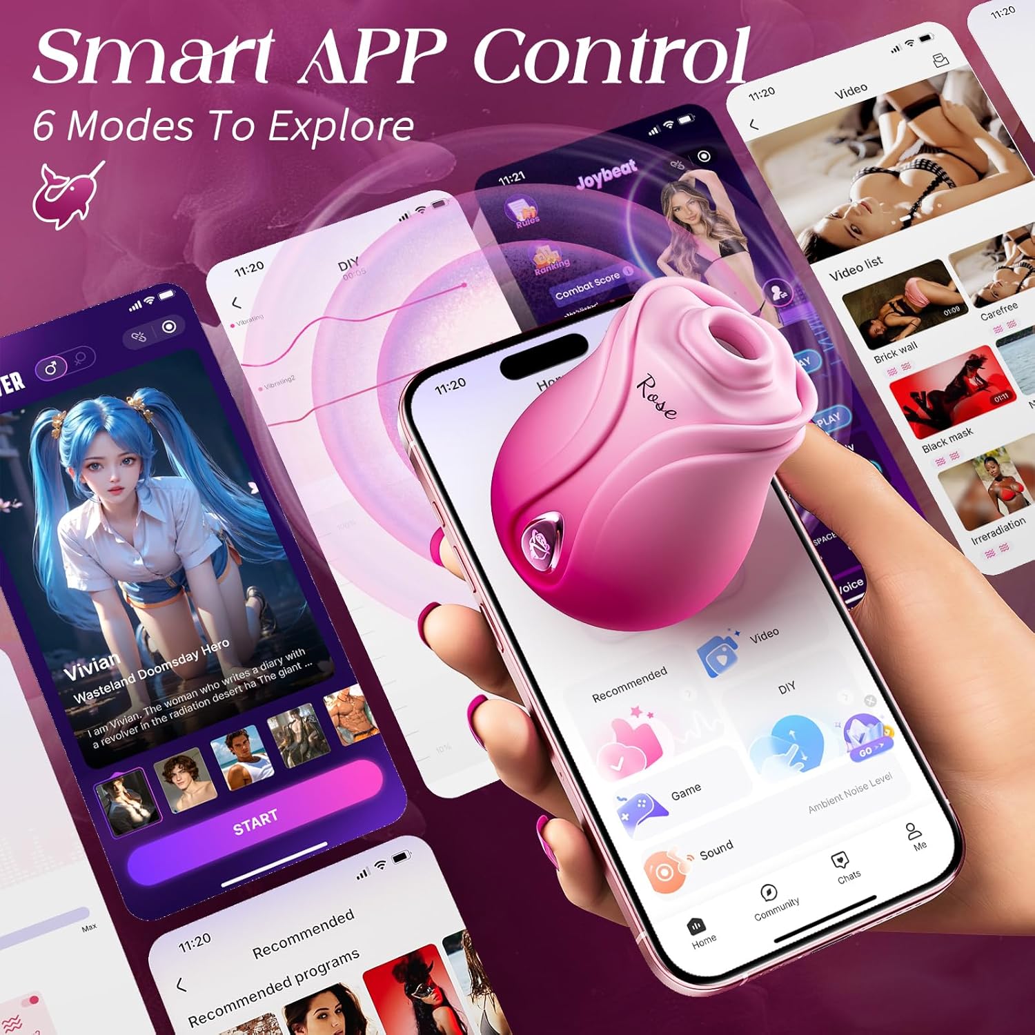 Rose Toy Nipple Clitoral Sucker Vibrators With APP Control