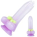 7.48in Gradient Purple Realistic Dildo Butt Plug With Bow