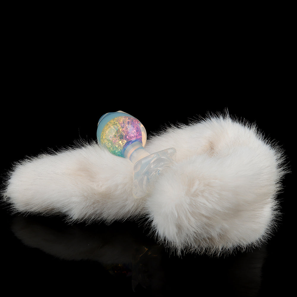 Aurora Rose Petal Crystal Silicone Anal Plug with Jeweled Base