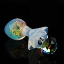 Aurora Ergonomic Curved-Neck Crystal Silicone Anal Plug with Petal Base
