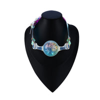 Holographic Iridescent Aurora Ball Gag with Adjustable Buckle Strap