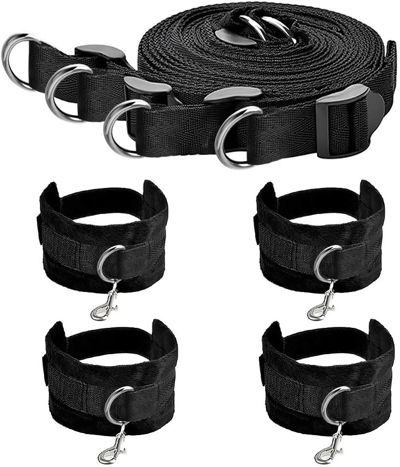 Sex Bondage BDSM Restraints Set with Blindfold and Tickler For Bedroom sex