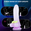 7.48in Gradient Purple Realistic Dildo Butt Plug With Bow