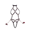 Temperature-Sensitive Color Change BDSM Leather Bondage Suit With Handcuffs