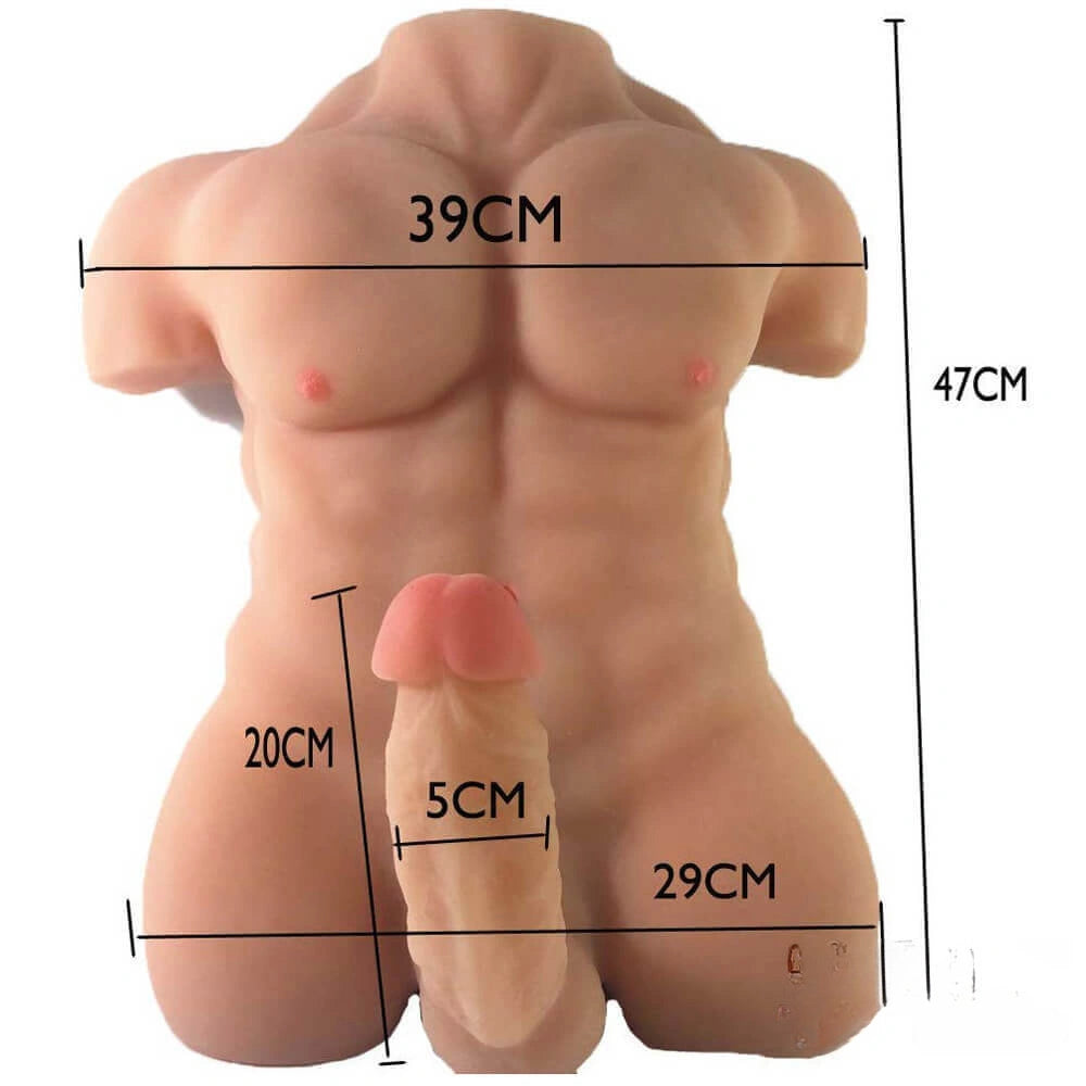 8in Big Realistic Dildo 15lb TPE Muscle Male Torso Sex Doll