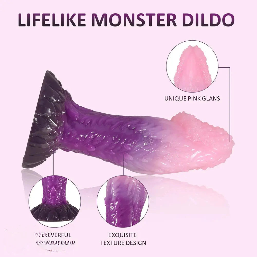 8in Fantasy Dragon Monster Silicone Big Dildo Bold Design Highquality Toy