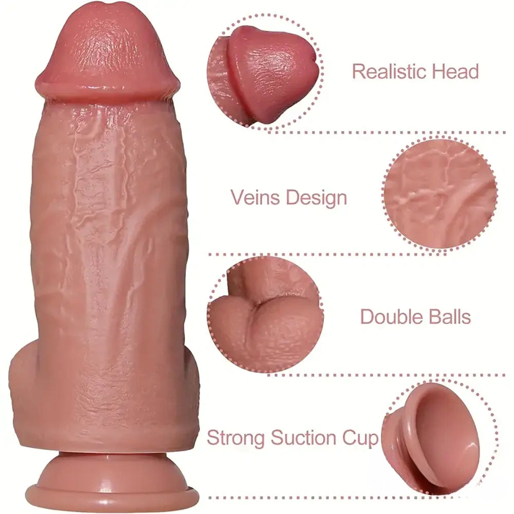 8in Premium Realistic Large PVC Dildo For Couples Solo Sex Play