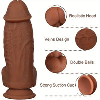 8in Premium Realistic Large PVC Dildo For Couples Solo Sex Play