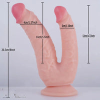 8in Realistic Double Sided Dildo Big PVC Lesbian Penis With Suction Cup