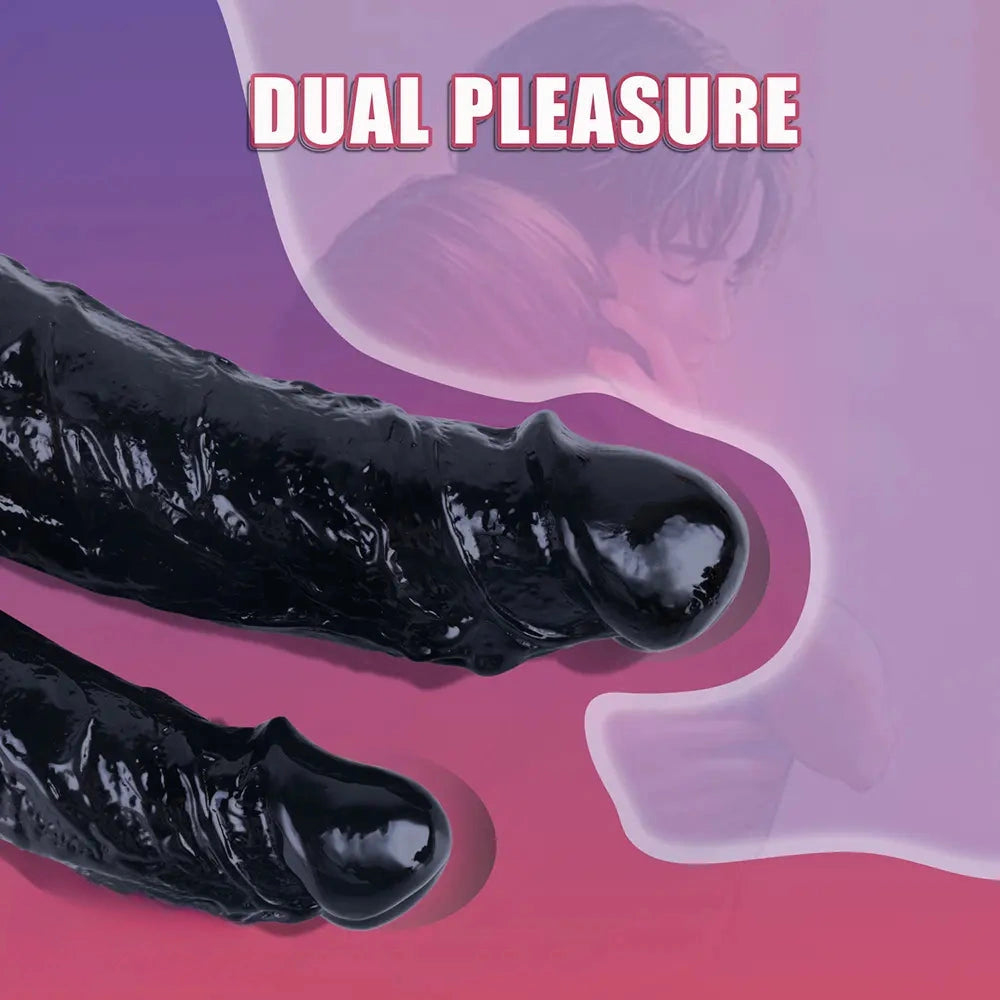 8in Realistic Double Sided Dildo Big PVC Lesbian Penis With Suction Cup