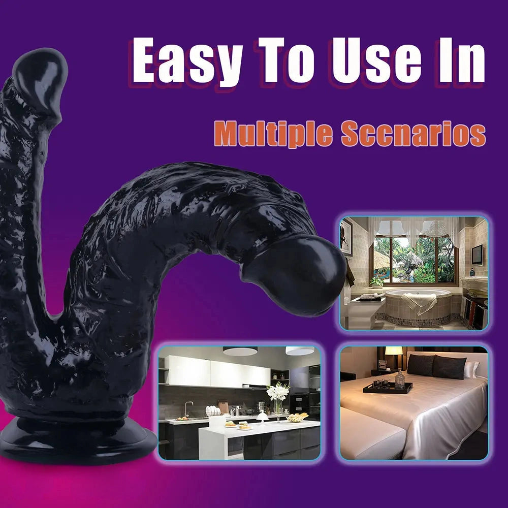 8in Realistic Double Sided Dildo Big PVC Lesbian Penis With Suction Cup