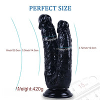 8in Realistic Double Sided Dildo Big PVC Lesbian Penis With Suction Cup