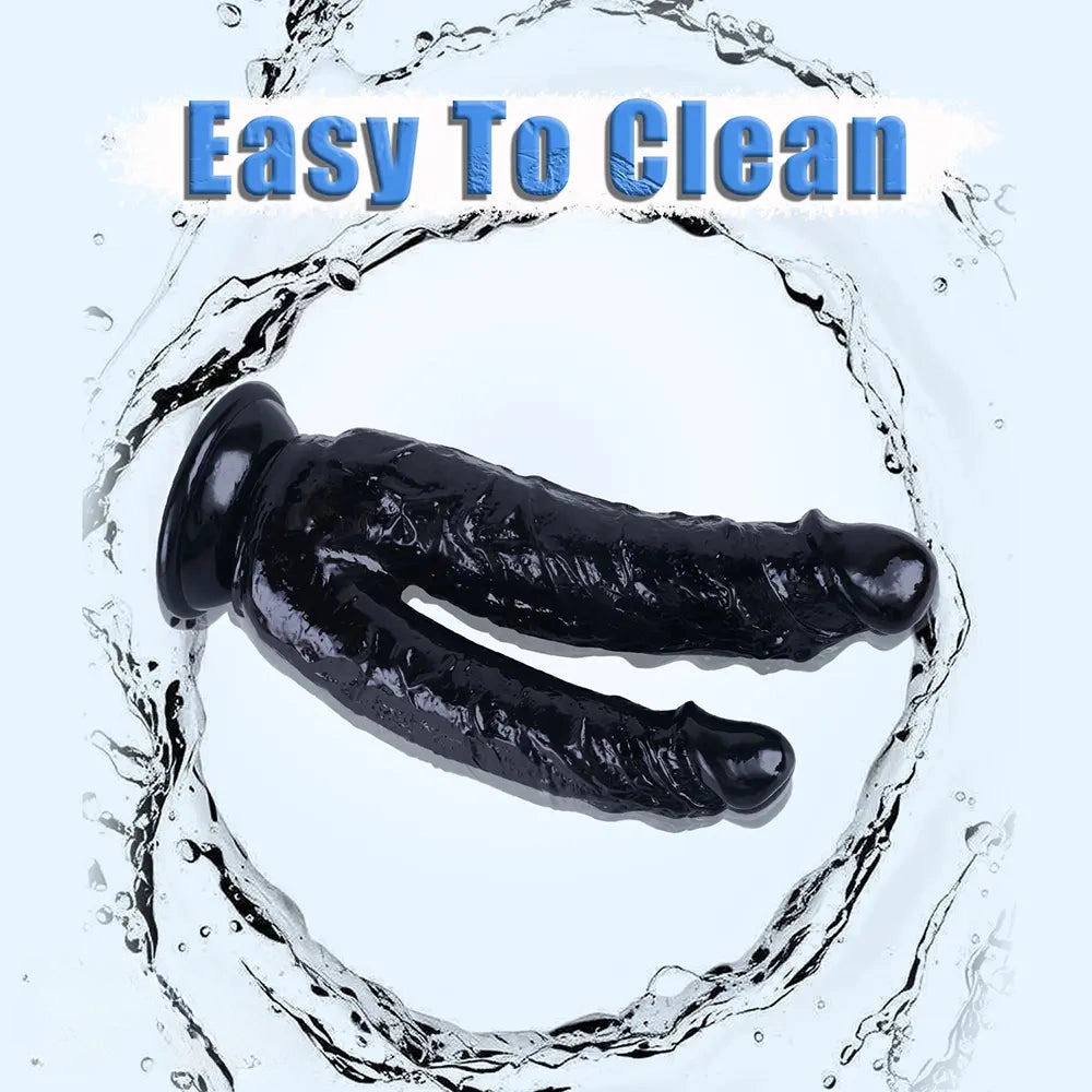 8in Realistic Double Sided Dildo Big PVC Lesbian Penis With Suction Cup