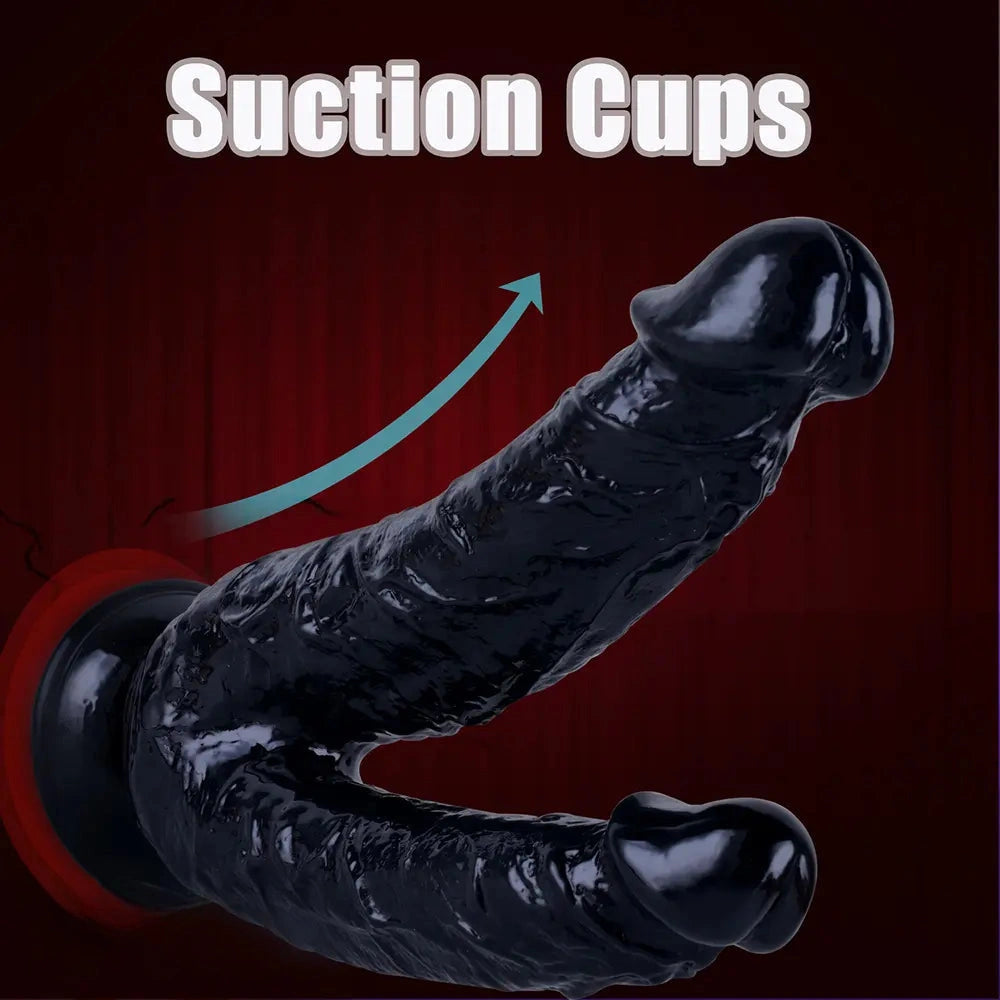 8in Realistic Double Sided Dildo Big PVC Lesbian Penis With Suction Cup