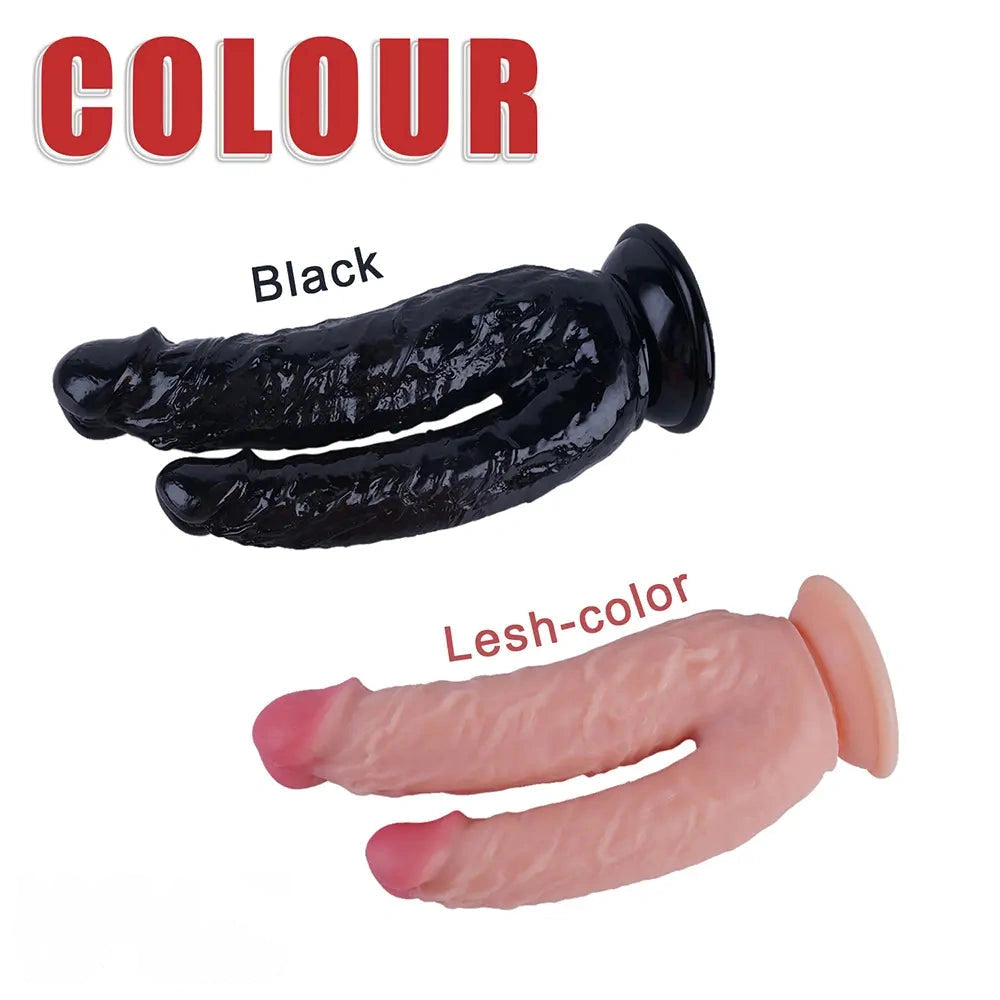 8in Realistic Double Sided Dildo Big PVC Lesbian Penis With Suction Cup