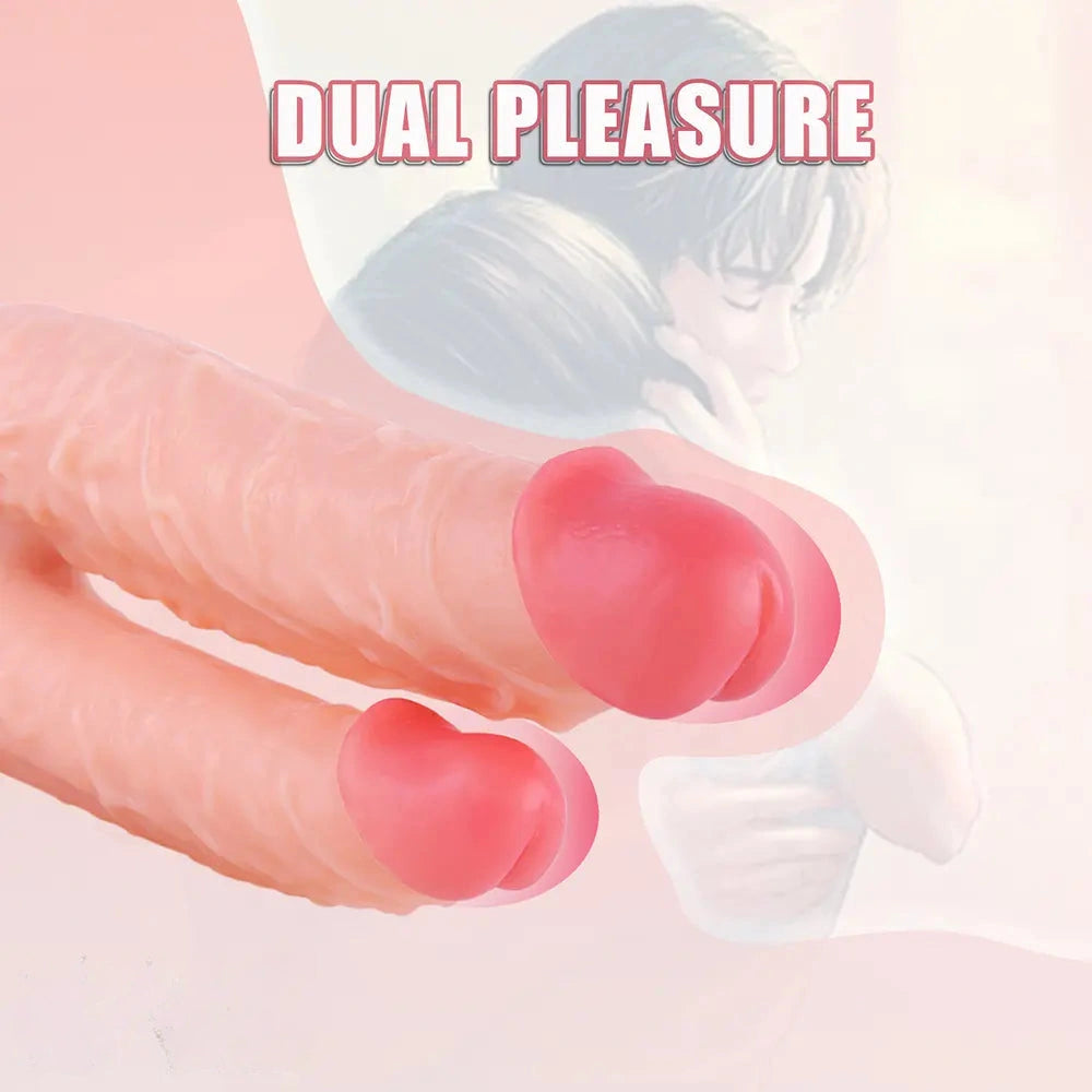 8in Realistic Double Sided Dildo Big PVC Lesbian Penis With Suction Cup