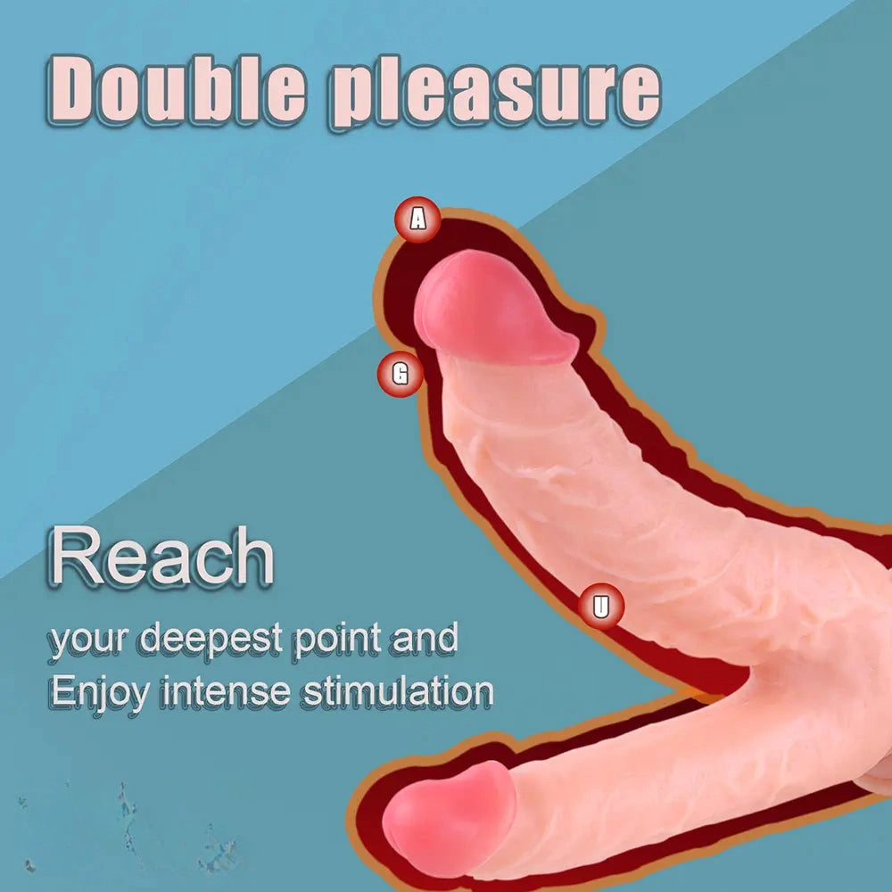 8in Realistic Double Sided Dildo Big PVC Lesbian Penis With Suction Cup