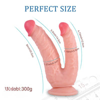 8in Realistic Double Sided Dildo Big PVC Lesbian Penis With Suction Cup